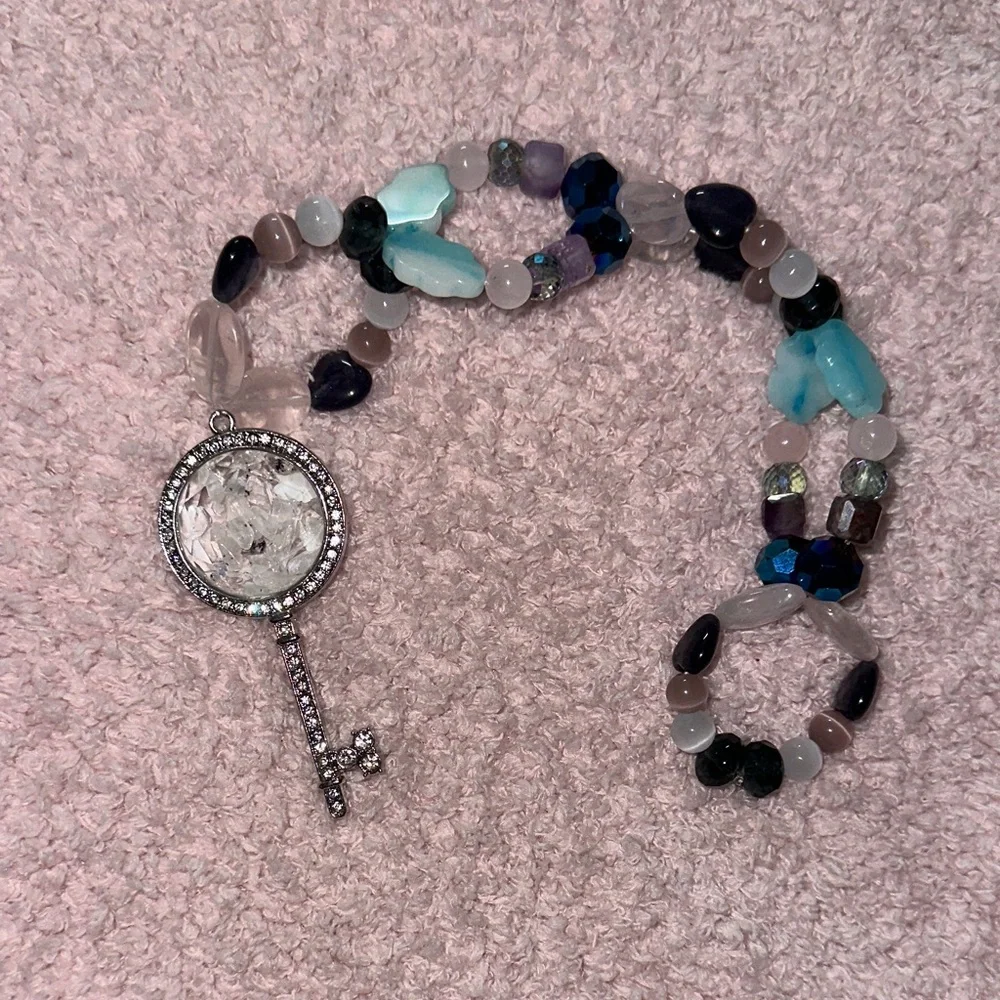 DreamLand Sparkle HangCharm (Rose Quartz, Amethyst,Pink & White Cat’s Eye)